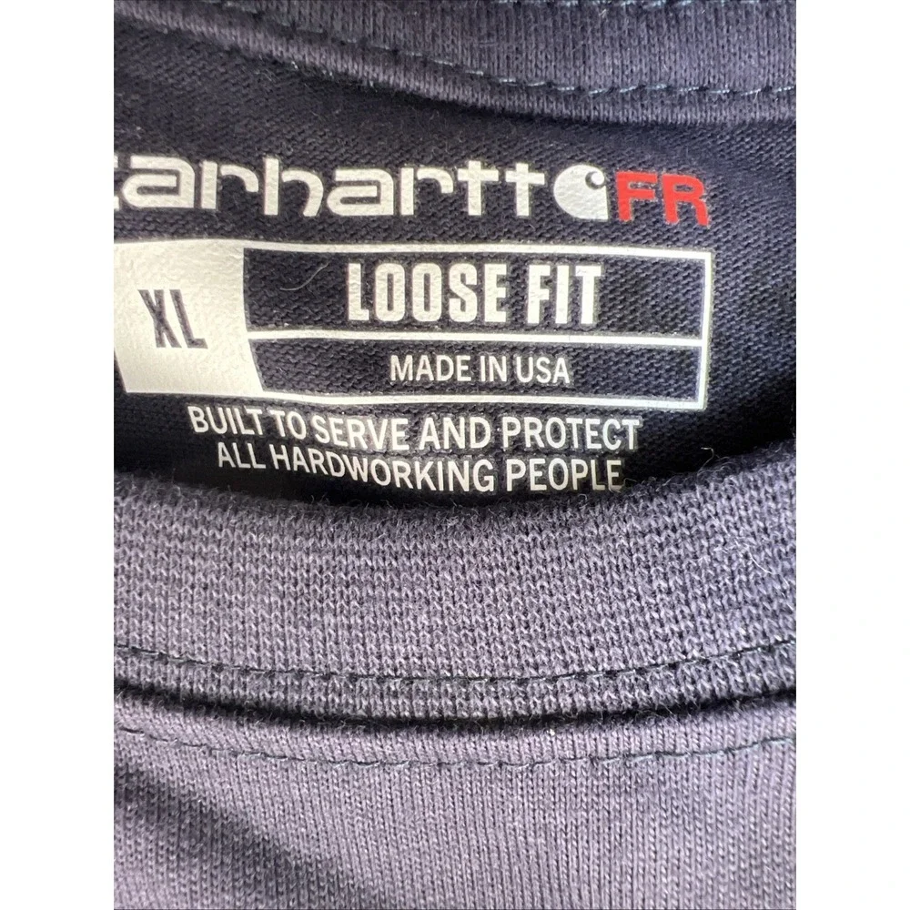 Carhartt FR Force Pocket T‑Shirt XL Blue Union Made UFCW USA Fabric 100234 NWT - Picture 5 of 16
